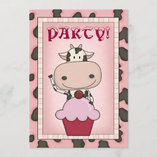 Ko - glass- & skridskoåkningparty inbjudningar