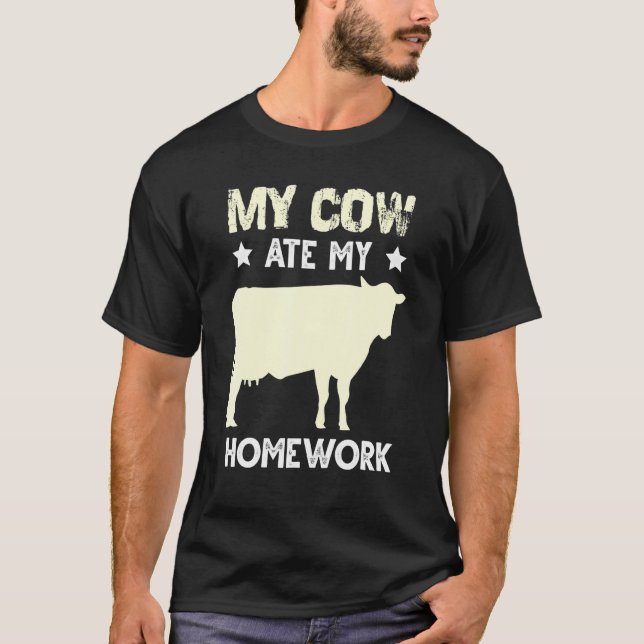 Ko Hemläxa Äter Ursäkt För Kviga Kalv Ladugård Ug T Shirt (Framsida)
