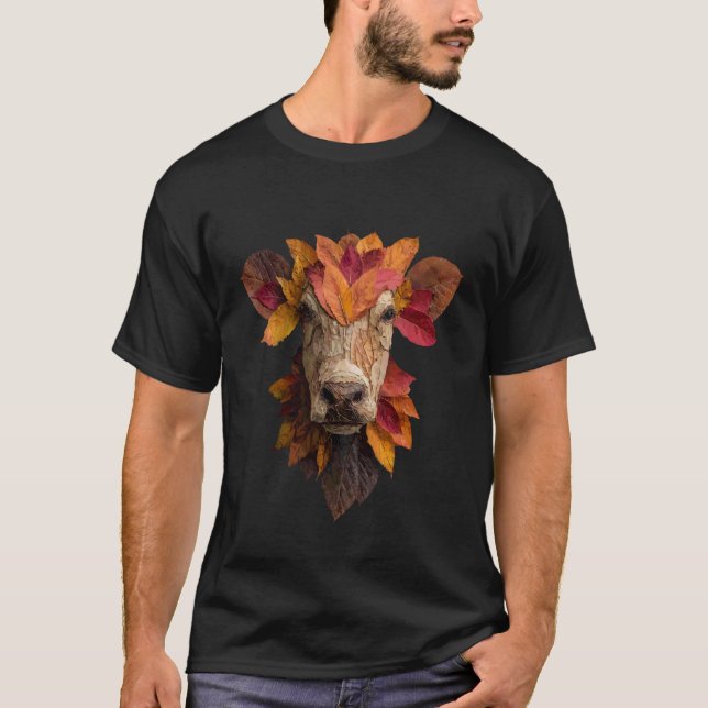 Ko Höst Löv Konstnärlig Djur Konst Blad Fall Ae T Shirt (Framsida)