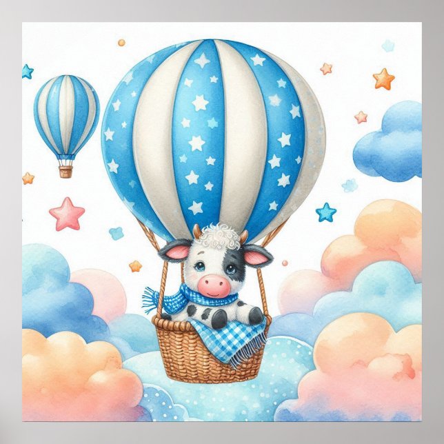 Ko Hot Air Balloon Pojke Poster (Framsidan)