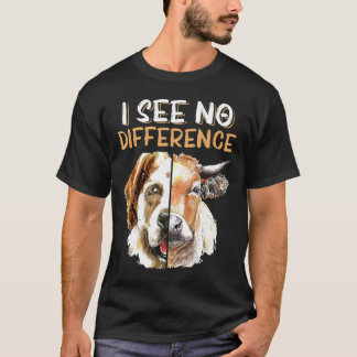 Ko Hund Ansikte Jag Ser Ingen Skillnad Vegan Veget T Shirt