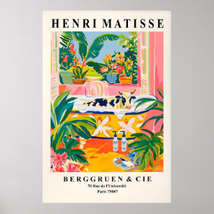 Ko i badkar Konsttryck Rosa bondgård Badrum Poster