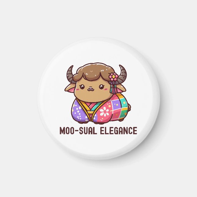 Ko i elegans i högländerna magnet (Framsidan)