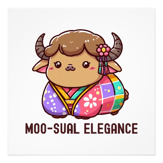 Ko i elegans på högländerna fototryck (Framsidan)