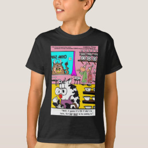 Ko i Kinaaffär Roliga Muggar T-shirts Kort och Pre