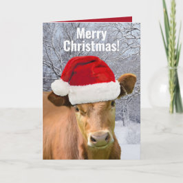Ko i tomtehatt - God jul, Gott koår Helgkort