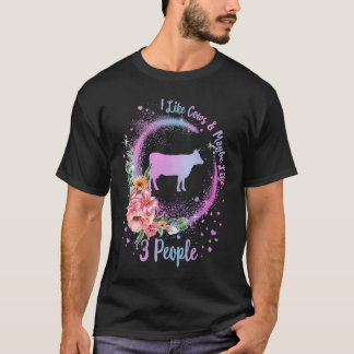 Ko Jag gillar kor & kanske gillar 3 personer Djur T Shirt