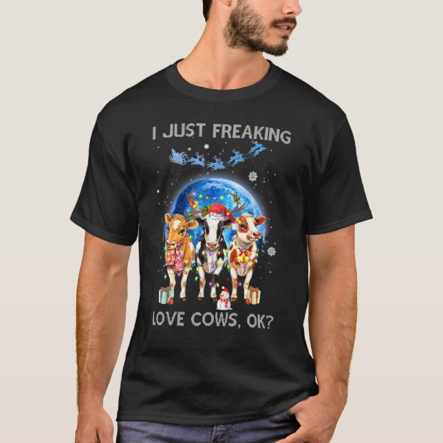 Ko jul jag bara älskar kor okej t shirt (Framsida)