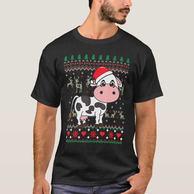 Ko jul prydnad gård ful t shirt (Framsida)