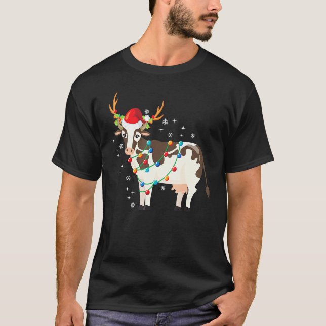 Ko jul renar julbelysning t shirt (Framsida)