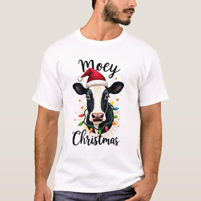 Ko jul tomte julbelysning koälskare  t shirt (Framsida)