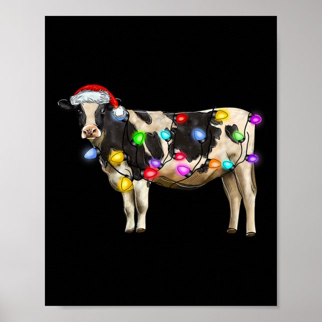 Ko jul Xmas Ko Renar Tomte Hatt Jul Poster (Framsidan)