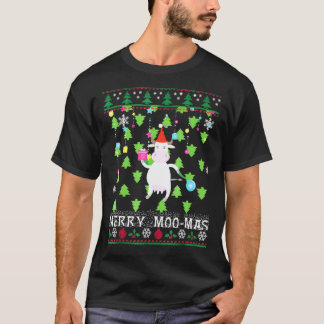 Ko jultröja Merry Moo Mas Kvinnor Män T Shirt