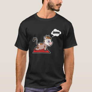 Ko Kalv Yoga Poser Sport Gymnastik Ohm Hjärtbeat T Shirt