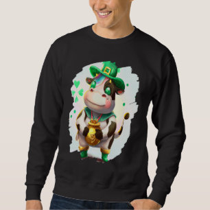 Ko Leprechaun Kor St Patricks Day 2 Lång Ärmad Tröja