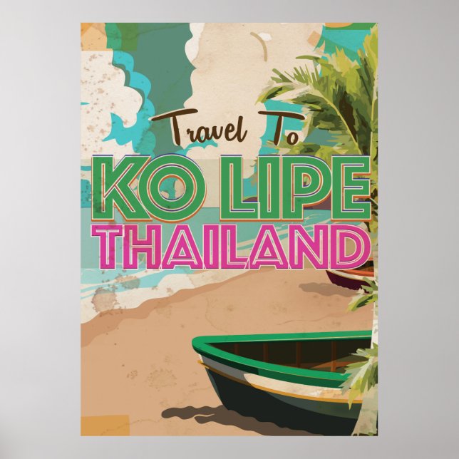 Ko Lipe Thailand Vintage semester Poster (Framsidan)