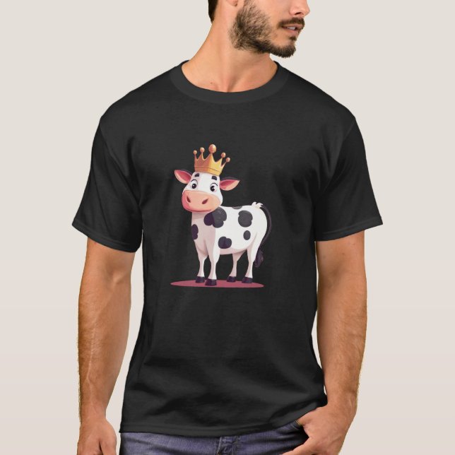Ko Majestät Rollig Ko med Kronemblem T Shirt (Framsida)