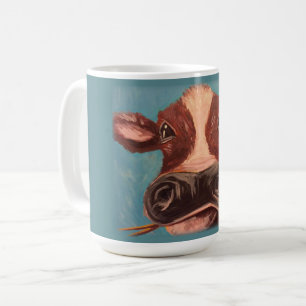 Ko med färg kaffemugg