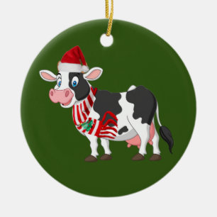 Ko med Hat Scaft jul Julgransprydnad Keramik