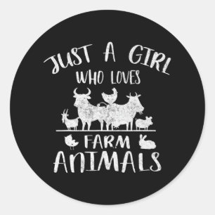 Ko och get Älskare, bara en flicka som Kärlek Farm Runt Klistermärke