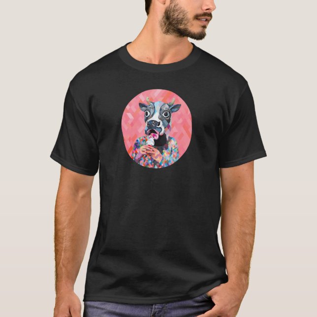 Ko och glass förstärkt verklighet t shirt (Framsida)