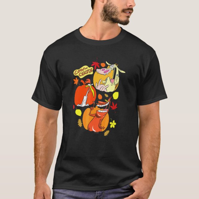 Ko och kyckling Halloween-pumpagrupp Poster T Shirt (Framsida)
