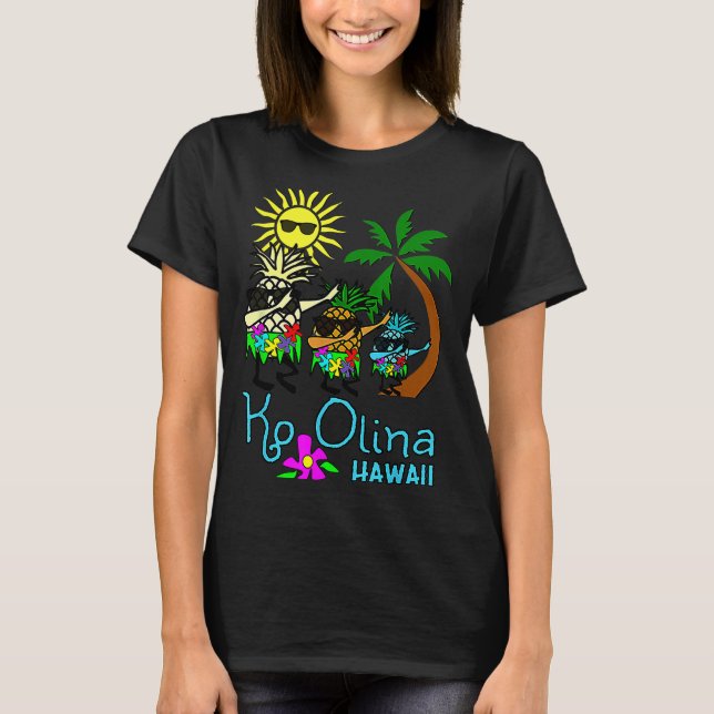 Ko Olina Dabbing Pineapple Oahu Hawaii Beach T Shirt (Framsida)