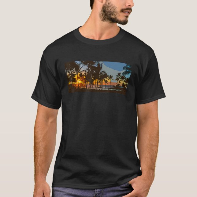 Ko Olina Sunset Hawaiian Sunset Hawaii strand T Shirt (Framsida)