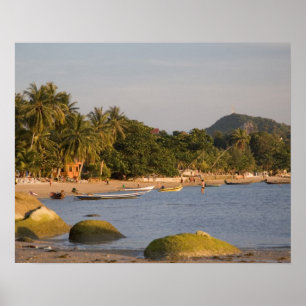 Ko Phangan, Thailand. Utanför den hektiska ön Poster