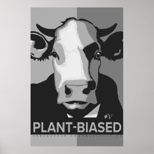 Ko-Pop Art-affisch i svart och vitt - Växt-Biased Poster