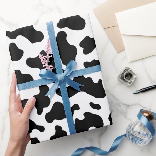 Ko Print Cowgirl Country Farm Djur Parti Presentpapper (Gifting)