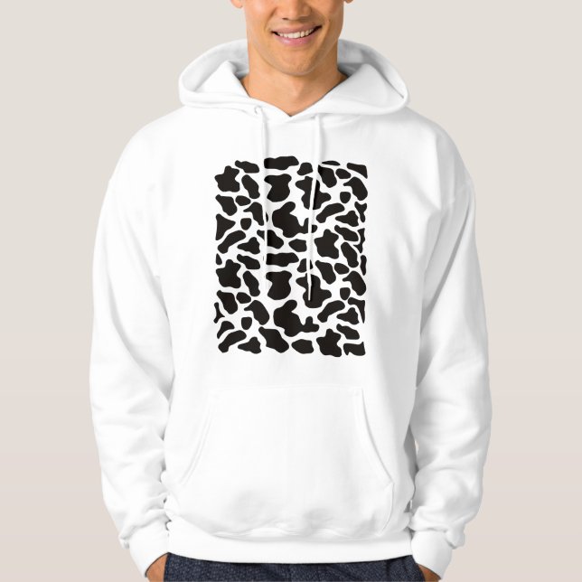 Ko Print Kostym Rolig & Söt Kalv Hoodie (Framsida)
