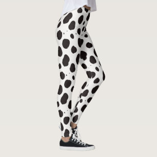 Ko Print Svart Vitt Trendigt Mönster Leggings