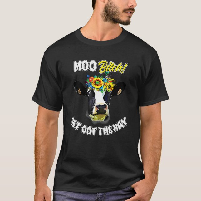 Ko Pun Moo Mejeriboskap Holstein Bonde Ranchägare T Shirt (Framsida)