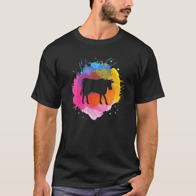 Ko Retro Watercolor Splash T Shirt (Framsida)