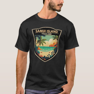 Ko Samui Island Thailand Travel Art Badge T Shirt