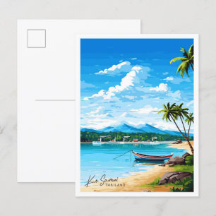 Ko Samui Thailand - illustration av Vintagen för r Vykort