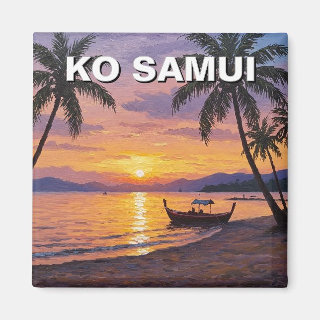 Ko Samui Thailand Sunset Magnet (Framsidan)