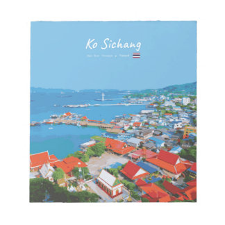 Ko Sichang, Thailand - Levande hamnvy Anteckningsblock