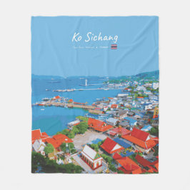 Ko Sichang, Thailand - Levande hamnvy Fleecefilt