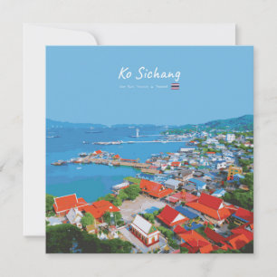 Ko Sichang, Thailand - Levande hamnvy Inbjudningar