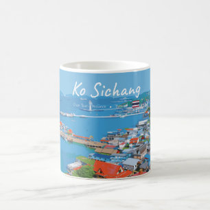 Ko Sichang, Thailand - Levande hamnvy Kaffemugg