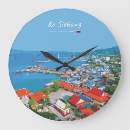 Ko Sichang, Thailand - Levande hamnvy Stor Klocka