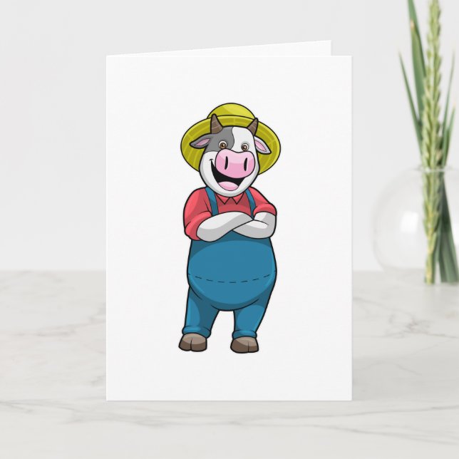 Ko som bonde med hatt kort (Framsida)