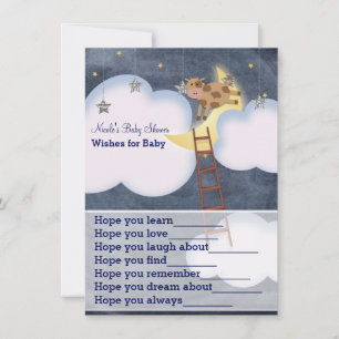Ko som hoppar över månen önskar för baby shower sp rådkort