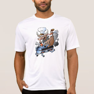 Ko som rider på en BBQ herr aktiv t-shirt