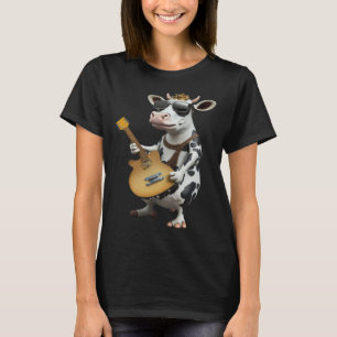Ko som spelar elgitarr  Djur Ko  Gitarr T Shirt