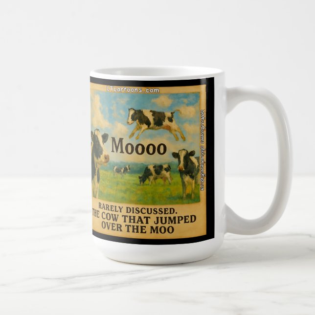 Ko sprang över Moo – Whimsical  Bondgård Puns-Shop Kaffemugg (Höger)