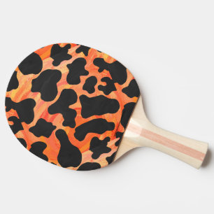 Ko svart och orange tryck pingisracket