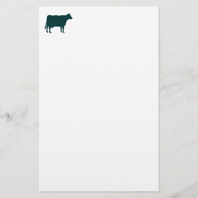 Ko-symbol - Mörkgrön på vit Brevpapper (Framsida)